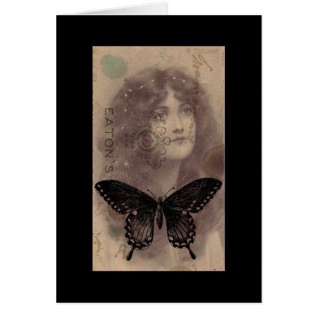 Vintage Dam Collage Hälsningskort (Framsidan)