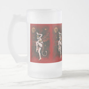 Vintage Dam Dancer Frosted Stein Frostat Ölglas
