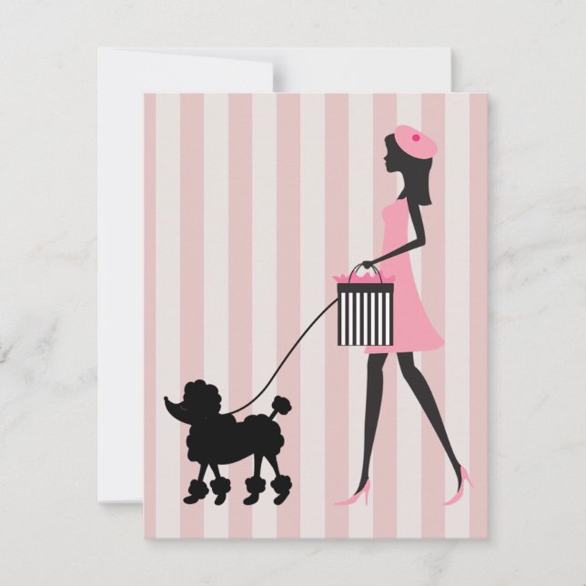 Vintage Dam går svart pudel (Framsida)