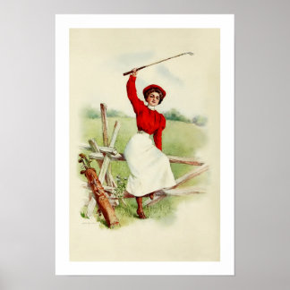 Vintage Dam Golfer Poster