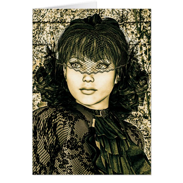 Vintage Dam Hälsningskort (Framsidan)