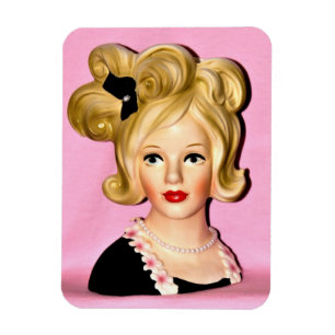 Vintage Dam Head Vas Big Vild Hair Magnet