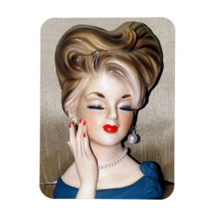 Vintage Dam Head Vas Model Glamous 1960-tal Magnet