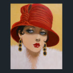 VINTAGE DAM I ETT RÖTT HAT, POSTER<br><div class="desc">Ursprunglig akrylportait målning av en vintage dam klädd i rött... ... .. - Feminin och modern Art Deco dam, provocerande och vacker och en underbar poster att se. Placera den var som helst i ditt hem eller på ditt kontor så får du många kommentarer. Ett underbart konversationsobjekt biet och presentobjekt...</div>
