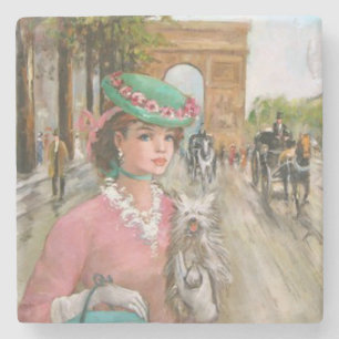 Vintage Dam i Rosa Fine Art Stenunderlägg