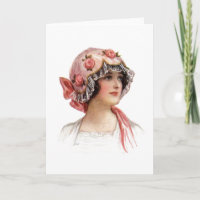 Vintage Dam i Silke Flowered Bonnet
