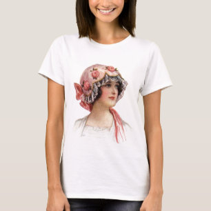 Vintage Dam i Silke Flowered Bonnet Tröja