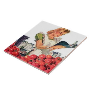 vintage dam kakelplatta