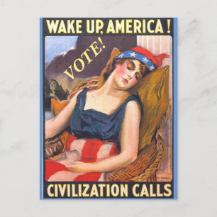 Vintage Dam Liberty Image on Public Postcard Vykort