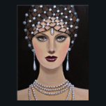 Vintage Dam med orangegult Ögon Poster<br><div class="desc">Ursprunglig akrylmålning porträtt av en vintage dam från konsthugn av Dian... ... ... Ett vackert,  mystiskt och modernt dam med vackert,  orangefärgat ögon och en direkt och lugnande blick. En underbar målning för att lägga till glamor i ditt hem. Ett underbart presentobjekt också</div>