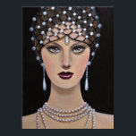 Vintage Dam med orangegult Ögon Poster<br><div class="desc">Ursprunglig akrylmålning porträtt av en vintage dam från konsthugn av Dian... ... ... Ett vackert,  mystiskt och modernt dam med vackert,  orangefärgat ögon och en direkt och lugnande blick. En underbar målning för att lägga till glamor i ditt hem. Ett underbart presentobjekt också</div>