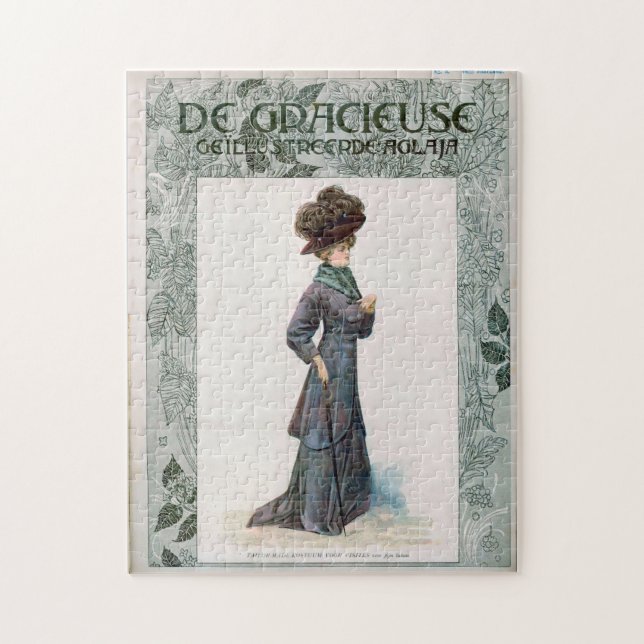 Vintage Dam Mode Design Illustration Pussel (Vertikal)