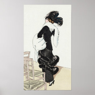 Vintage Dam, Mode, Haute Couture Päls Jackar Poster