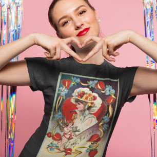 Vintage Dam My Valentine Women's Mörk T-shirt