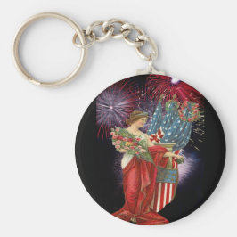 Vintage Dam och Fireworks Nyckelring