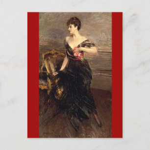 Vintage Dam Porträtt - Boldini Vykort