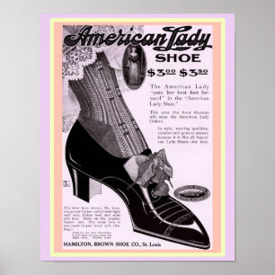 Vintage Dam Shoes och kopian är vacker Poster