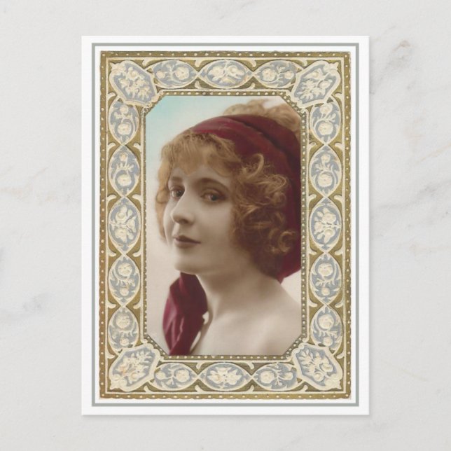 Vintage Dam Söt Framtidsvykort Vykort (Framsida)