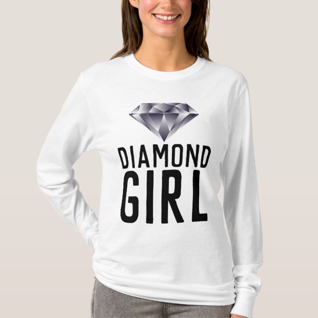 VINTAGE Dam T-Shirts DIAMOND GIRL (Framsida)