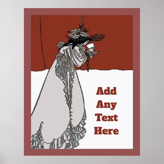 Vintage Dam Vin, lägg till text Poster (Framsidan)