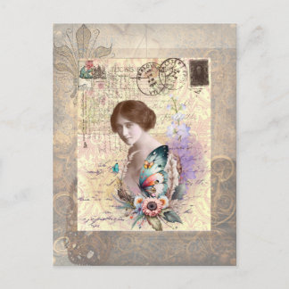 Vintage dam vykort