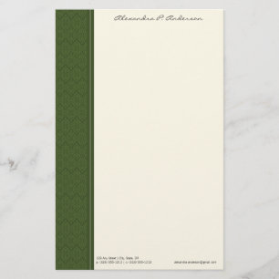 Vintage Damask Anpassad grön Lime-mall Brevpapper