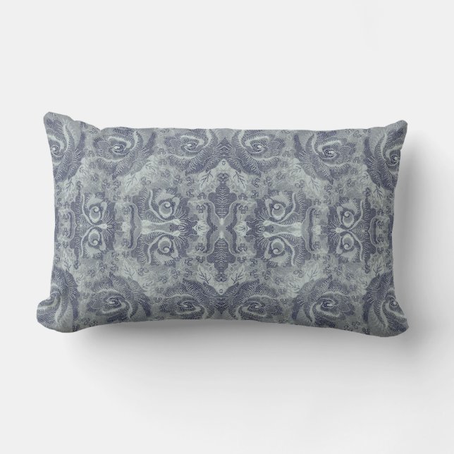 Vintage Damask Blommönster Light Blue - Pillow Lumbarkudde (Framsida)