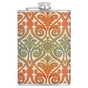 Vintage Damask Contour Tapet - Blue violet red Fickplunta