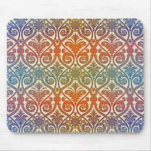 Vintage Damask Contour Tapet - Blue violet red Musmatta