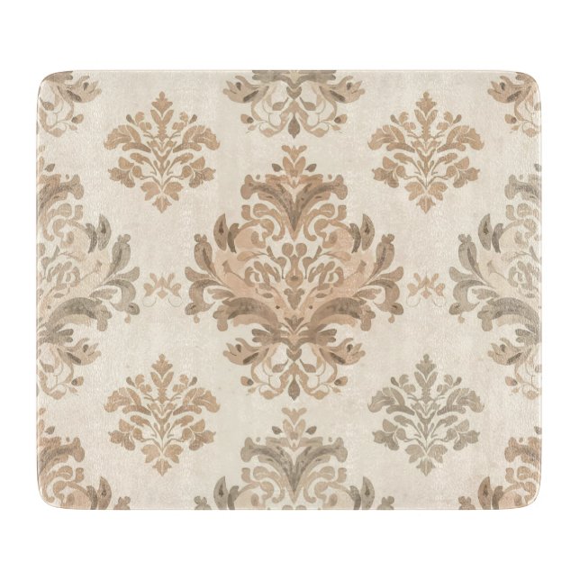Vintage Damask Elegant Beige Fransk Gårdshus (Framsidan)