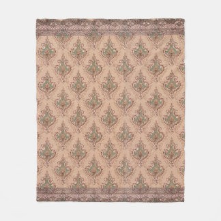 Vintage Damask Elegant Mönster Fleecefilt