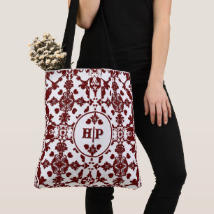 Vintage Damask Monogram Tygkasse