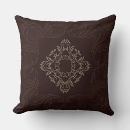 Vintage Damask-mönster | Bakgrund av trä Kudde