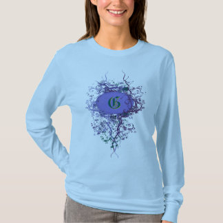 Vintage Damask-mönster med monogram bokstaven G T-shirt