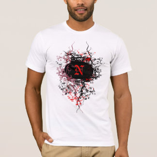 Vintage Damask-mönster med monogram bokstaven N T-shirt