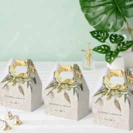 Vintage Damask och Boho Gula blommor Bröllop Presentaskar
