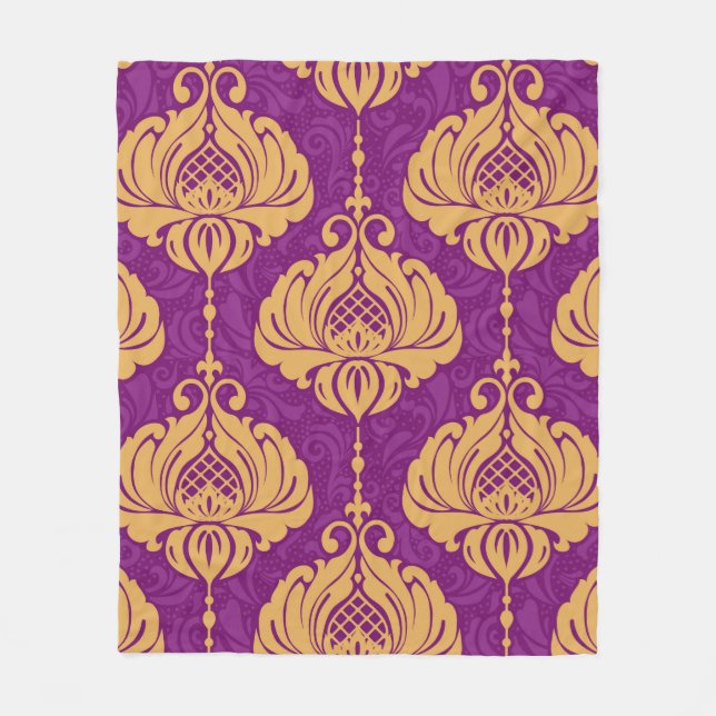 Vintage damask ornamental seamless pattern fleecefilt (Framsidan)