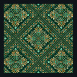 Vintage Damask Pattern - Emerald grönt och guld Poster<br><div class="desc">Vintage Damask Pattern - Emerald grönt och guld</div>