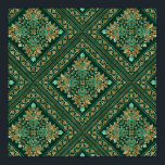 Vintage Damask Pattern - Emerald grönt och guld Poster<br><div class="desc">Vintage Damask Pattern - Emerald grönt och guld</div>