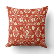 Vintage Damask Pattern - Terracotta & Cream