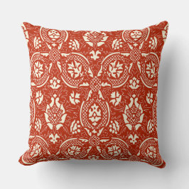 Vintage Damask Pattern - Terracotta & Cream Kudde
