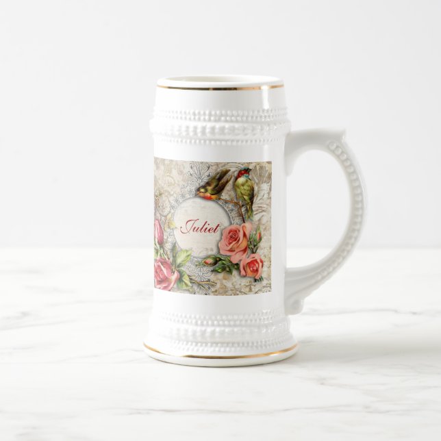 Vintage Damask Ro Stein Sejdel (Höger)