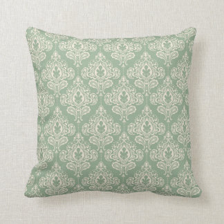 Vintage Damask - Sage Grönt Kudde