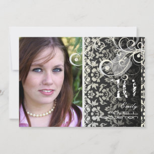 VINTAGE DAMASK/SWIRLS/GRUNGE STUDENTEN INBJUDNINGAR