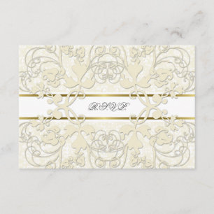 Vintage Damask Swirls Snöre Elegant bröllop OSA Kort