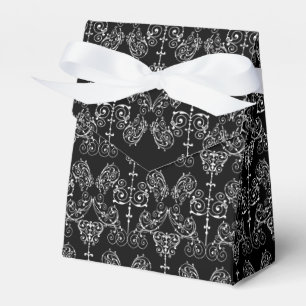 Vintage Damask Tapet - vit + rygg. Presentaskar