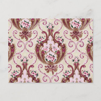 Vintage Damask Vykort