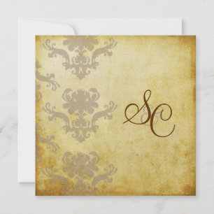 VINTAGE DAMASK WEDDING INVITATIONS INBJUDNINGAR