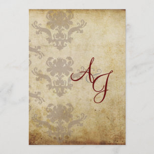 VINTAGE DAMASK WEDDING INVITATIONS INBJUDNINGAR