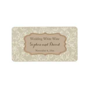 Vintage Damask Wedding Vin-favoriter Adressetikett